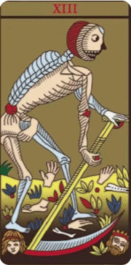 Tarot, Tarot de Marsella, número 13 tarot, significado número 13 tarot, arcano 13 tarot, la muerte tarot significado y simbolismo número 13 tarot