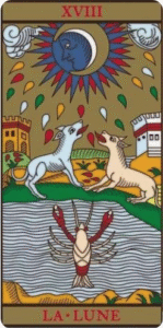 La luna, tarot de marsella, eclipse, eclipse lunar, arquetipo